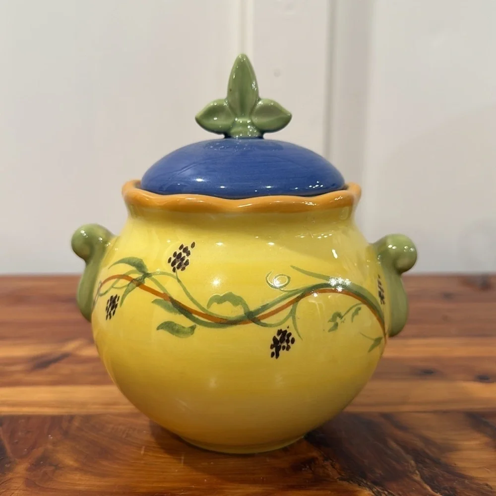 Pfaltzgraff Secrets of Pistoulet Sugar Bowl w/ Lid & Creamer